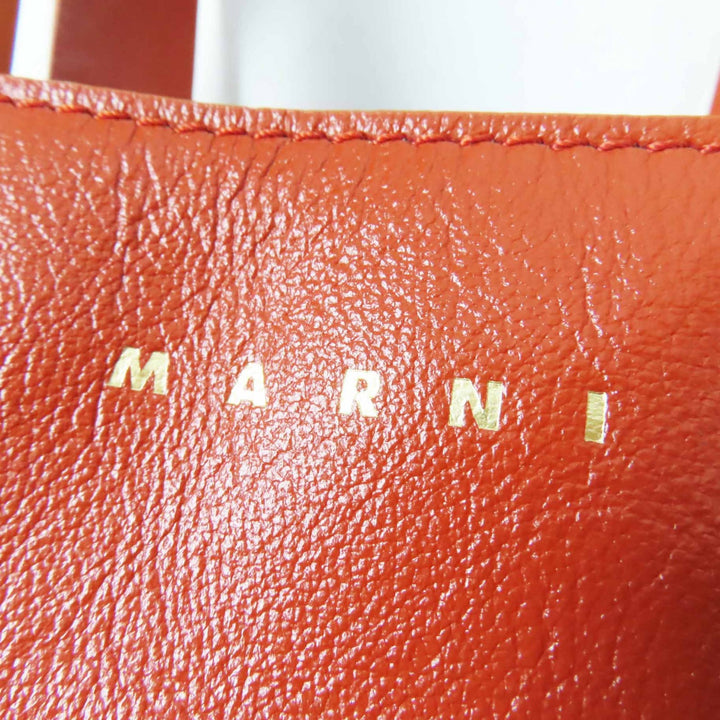極美品◎MARNI マルニ MUSEO MINI ミュゼオ ミニ キャンバス レザー 2WAY ハンド／ショルダーバッグ マルチ イタリア製 レディース