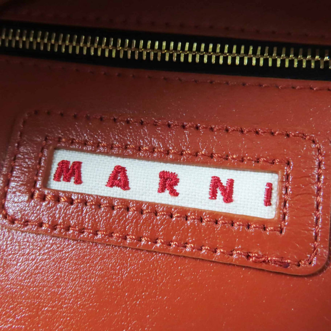 極美品◎MARNI マルニ MUSEO MINI ミュゼオ ミニ キャンバス レザー 2WAY ハンド／ショルダーバッグ マルチ イタリア製 レディース