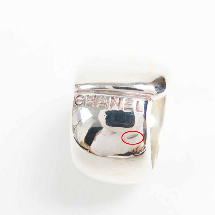 美品◎CHANEL シャネル ヴィンテージ ロゴ リング・指輪 SV925 シルバー 10号 重量18g レディース