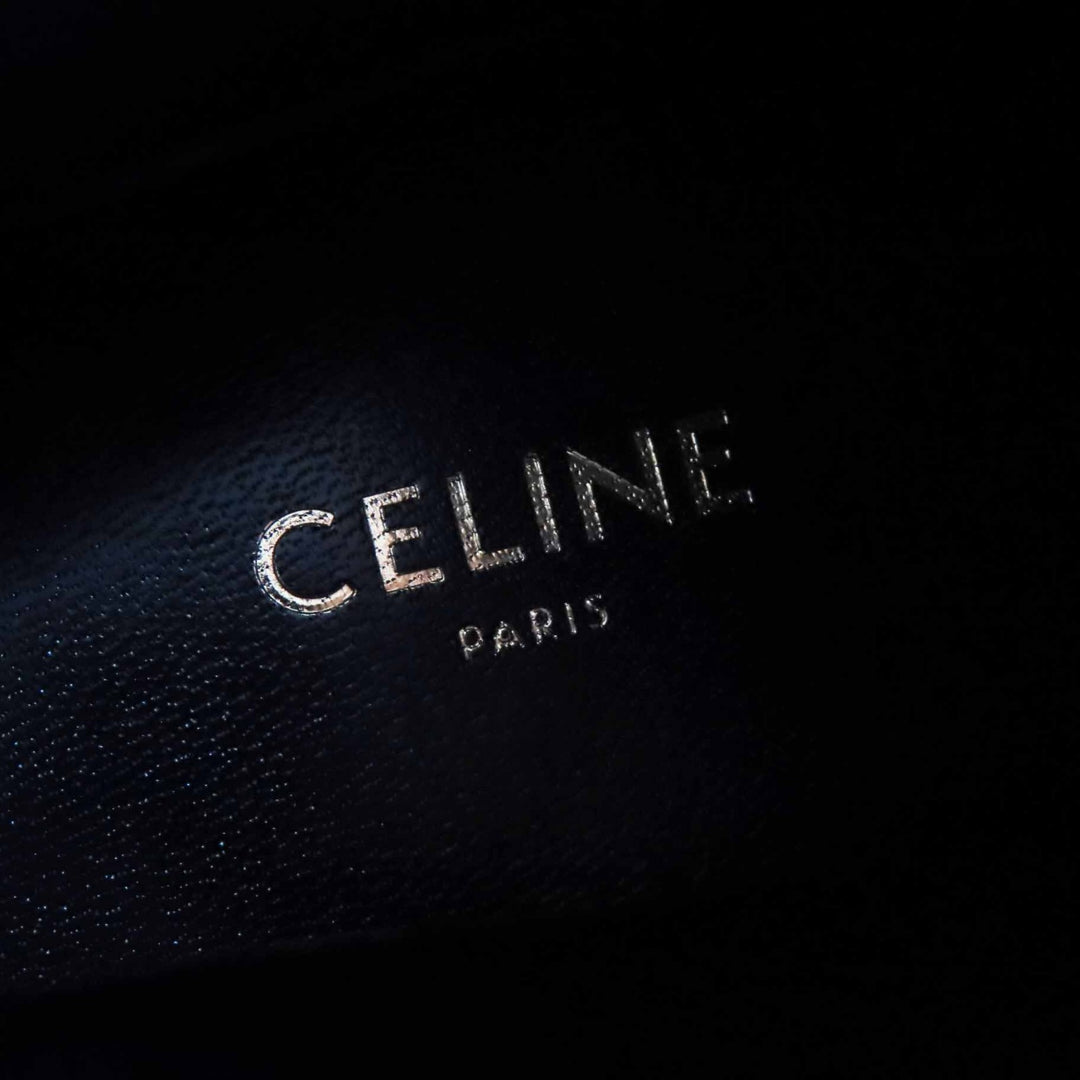 極美品◎CELINE セリーヌ レオパード柄 ポインテッドトゥ ハラコ レザー ショートブーツ ブラウン系 ブラック 38 保存袋付き イタリア製