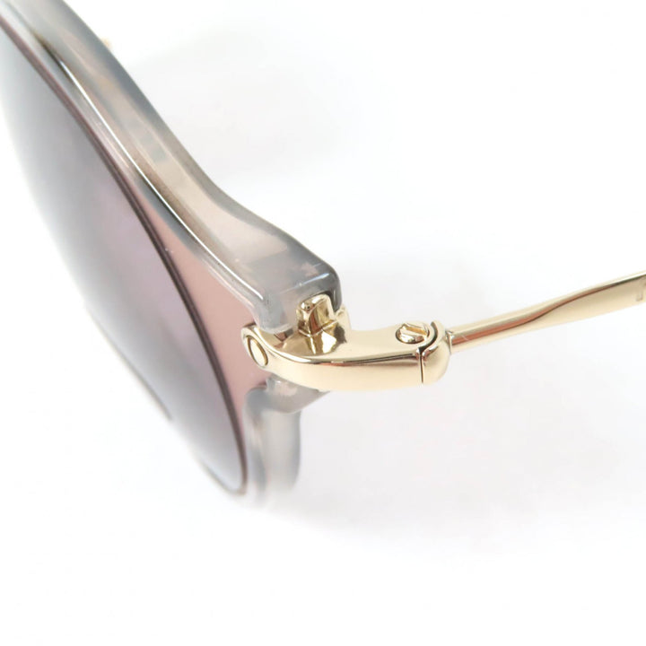 未使用品★Miu Miu ミュウ ミュウ SMU51S レオパード柄 ロゴ入り ウェリントン サングラス グレー 49□23 140 箱・保存袋・ケース付 伊製