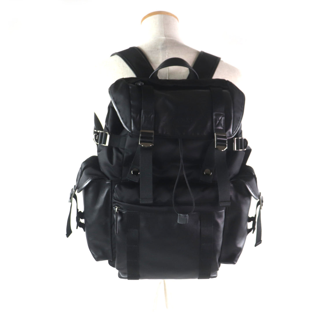 極美品▼トッズ XBMTRKG0300SPFB999 ファブリック＆レザー バックパック ミディアム ロゴ刻印入り ブラック 袋付き メンズ 定価262900円
