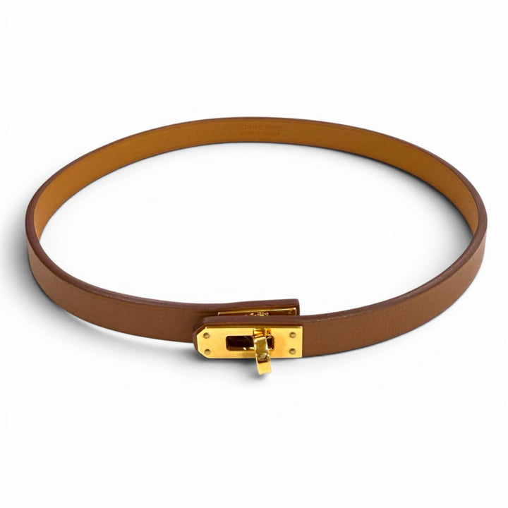 未使用品★HERMES エルメス チョーカー ミニ ケリー ゴールド ヴォースイフト ゴールド金具 現行品 W刻印 定価100100円 箱・保存袋付き