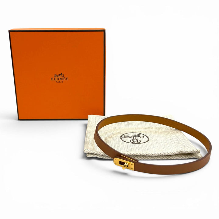 未使用品★HERMES エルメス チョーカー ミニ ケリー ゴールド ヴォースイフト ゴールド金具 現行品 W刻印 定価100100円 箱・保存袋付き