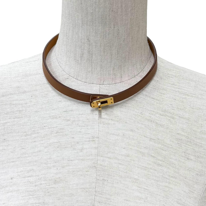 未使用品★HERMES エルメス チョーカー ミニ ケリー ゴールド ヴォースイフト ゴールド金具 現行品 W刻印 定価100100円 箱・保存袋付き