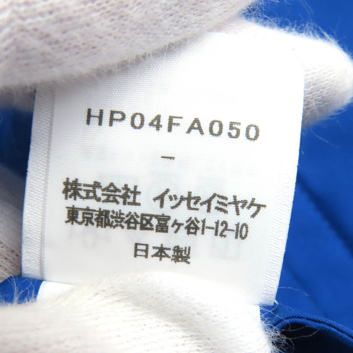 美品△HOMME PLISSE ISSEY MIYAKE オム プリッセ イッセイミヤケ HP04FA050 一部総柄 フード付き ロングコート 撥水 約XL相当 正規品