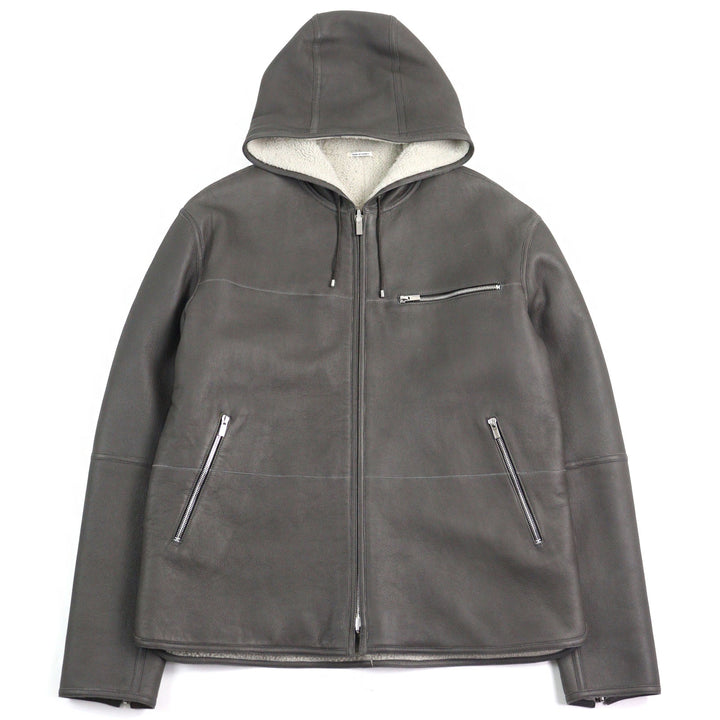 極美品○HERMES エルメス 053265HATC54 羊革 牛革 リバーシブル ダブルフェイス シアリング ムートンジャケット ブルゾン XL相当 正規品