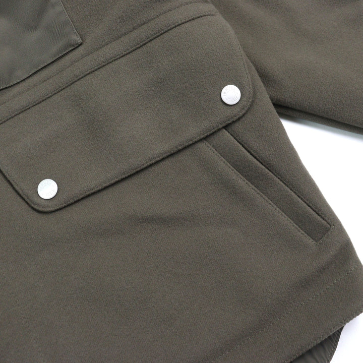 未使用品○HERMES エルメス 24AW H462120HB セリエボタン 撥水加工 ナイロン切替 フーデッド ウール ジャケット ブルゾン 48 仏製 正規品