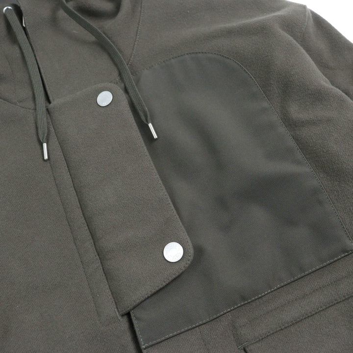 未使用品○HERMES エルメス 24AW H462120HB セリエボタン 撥水加工 ナイロン切替 フーデッド ウール ジャケット ブルゾン 48 仏製 正規品