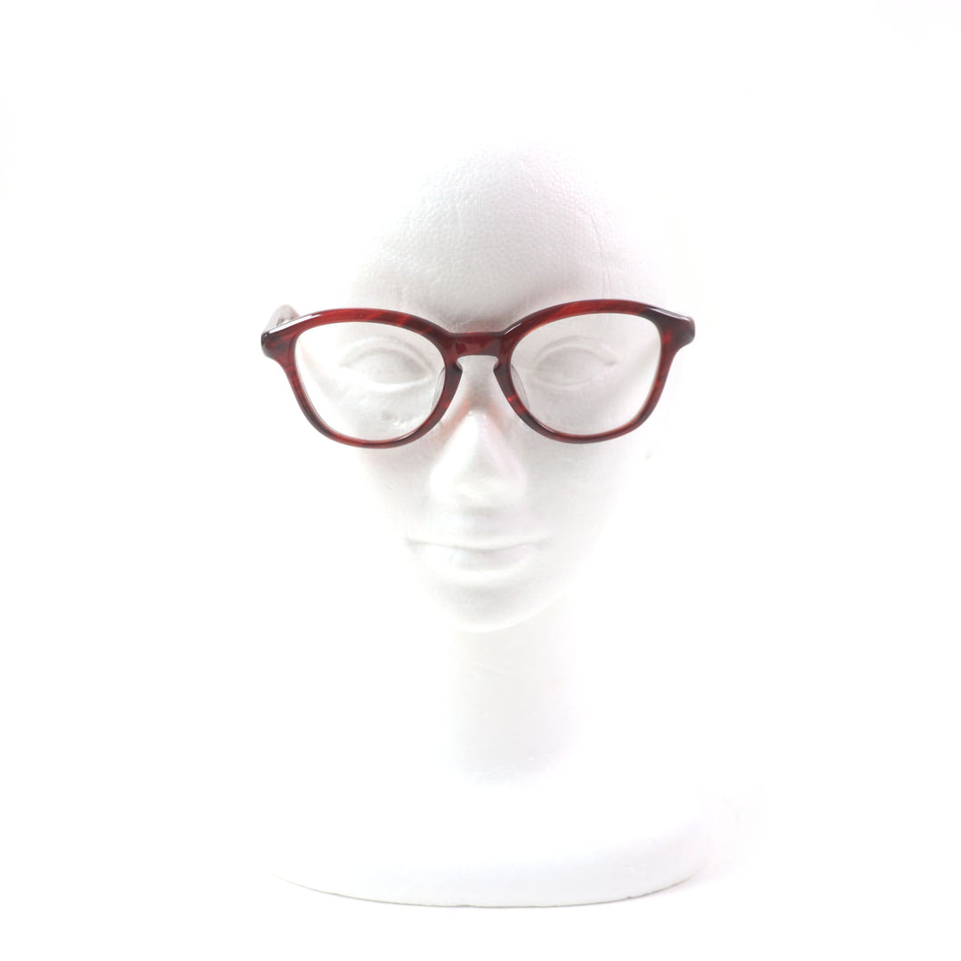 美品▼ayame アヤメ NEWOLD ニューオールド メガネ 眼鏡 アイウェア クリアレッド 49□20 ケース付き 日本製 メンズ