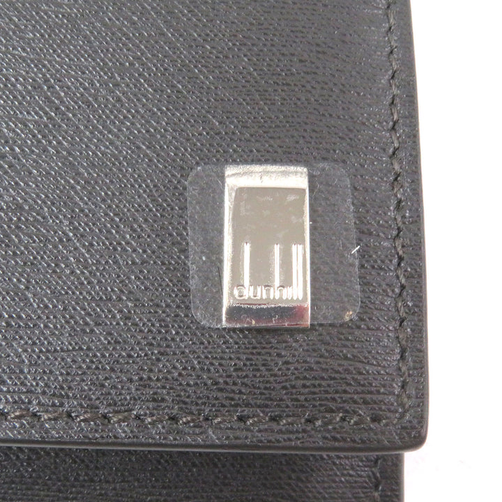 未使用品□Dunhill ダンヒル サイドカー ロゴプレート付き レザー ロングウォレット 長財布 ブラック 箱付き イタリア製 メンズオススメ