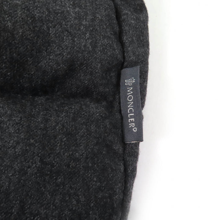 美品☆MONCLER モンクレール SOLOGNE ウール100％ ロゴタグ付 ZIP UP ダウンコート ダークグレー 2 正規品 レディース