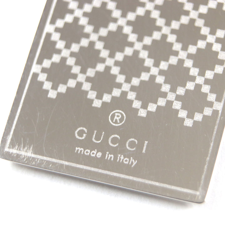 良品▼GUCCI グッチ ディアマンテ ロゴ入り ビルクリップ 札ばさみ マネークリップ シルバー イタリア製 メンズ