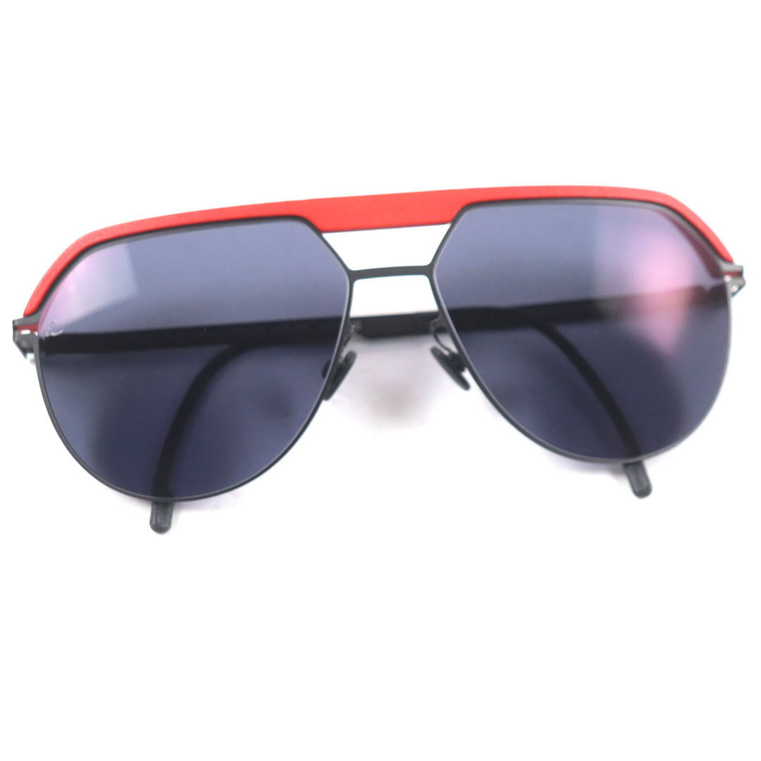 極美品▼マイキータ ライカ ML02 ハンドメイド 現行品 PATENTED サングラス ブラック レッド 57□15 135 箱付き ドイツ製 定価127600円