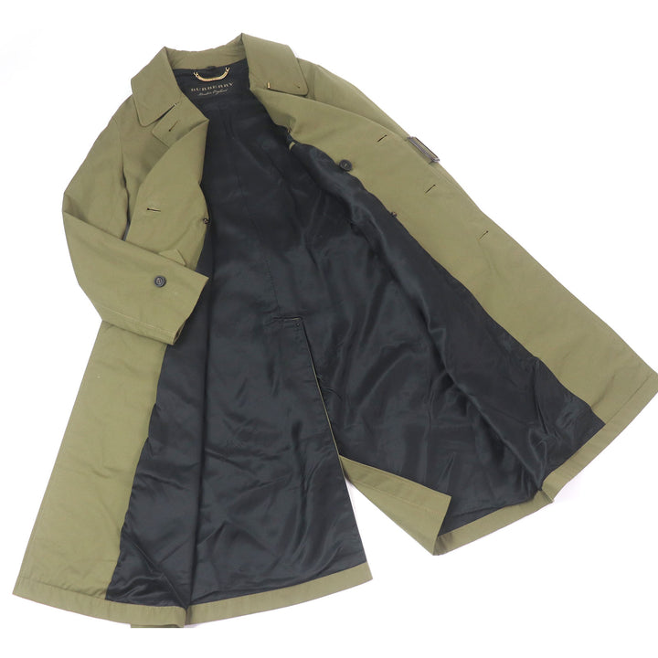極美品□BURBERRY バーバリー 4551350 コットン100% ロゴボタン トレンチコート カーキ 44 ガーメント付き イタリア製 正規品 メンズ