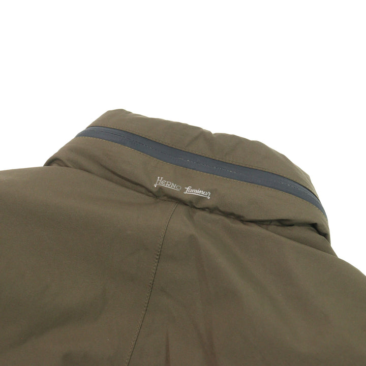 良品○Herno ヘルノ PI075UL Laminar ラミナー GORE-TEX ゴアテックス M-65 ロゴタグ スタンドカラー ダウンジャケット 46 正規品 メンズ