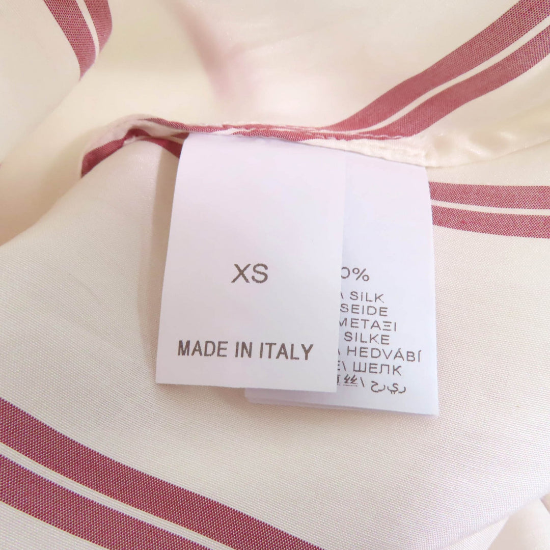 極美品★Brunello Cucinelli ブルネロクチネリ シルク100％ ストライプ柄 ノースリーブシャツ アイボリー XS イタリア製 レディース