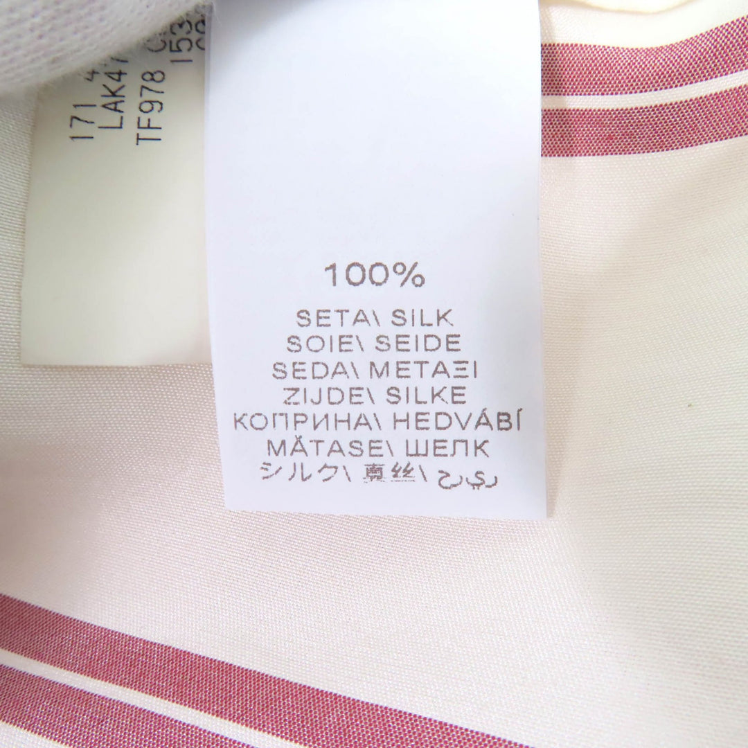 極美品★Brunello Cucinelli ブルネロクチネリ シルク100％ ストライプ柄 ノースリーブシャツ アイボリー XS イタリア製 レディース