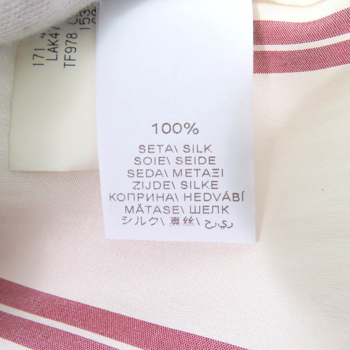 極美品★Brunello Cucinelli ブルネロクチネリ シルク100％ ストライプ柄 ノースリーブシャツ アイボリー XS イタリア製 レディース