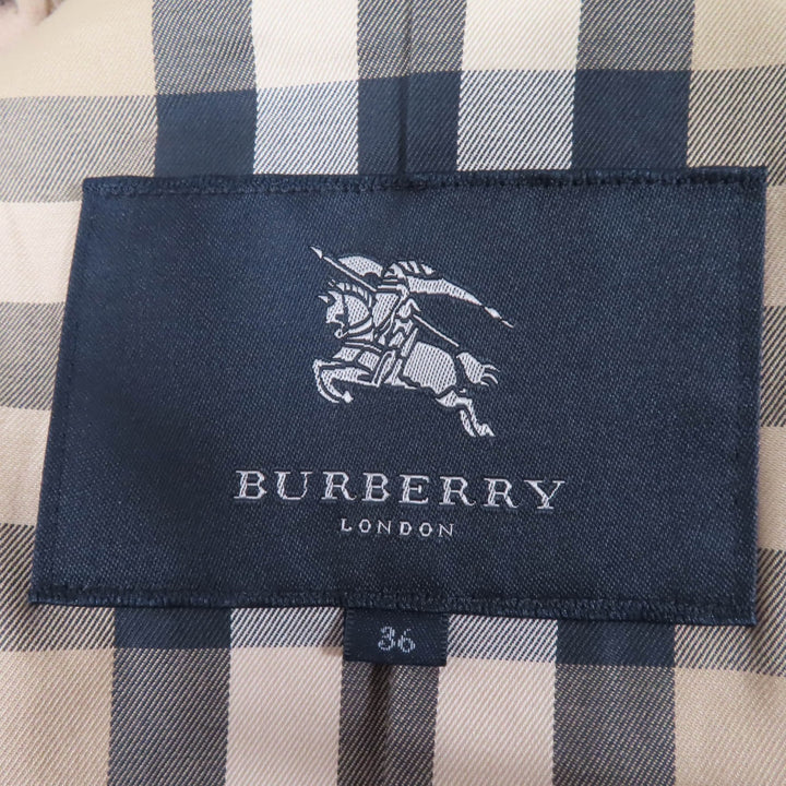 美品☆BURBERRY LONDON バーバリーロンドン ウールライナー付 裏地ノバチェック柄 トレンチコート ベージュ 36 日本製 正規品 レディース