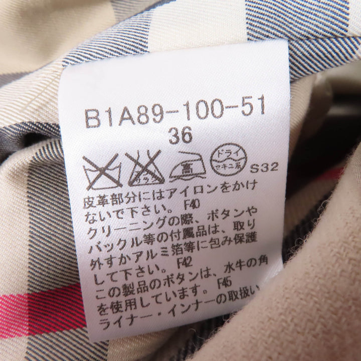 美品☆BURBERRY LONDON バーバリーロンドン ウールライナー付 裏地ノバチェック柄 トレンチコート ベージュ 36 日本製 正規品 レディース