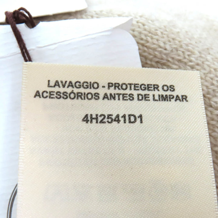 未使用品★HERMES エルメス 24AW 4H2541D1 カシミヤ100％ ロゴ金具付 アシンメトリー 長袖 ニット ワンピース ベージュ 36 伊製 正規品