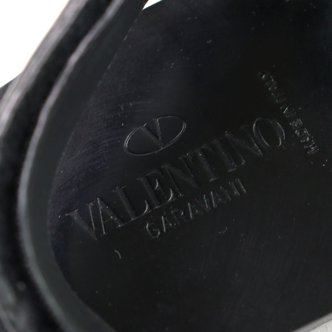 美品○Valentino Garavani ヴァレンティノガラヴァーニ ロックスタッズ ベルトストラップ付き レザー サンダル 43