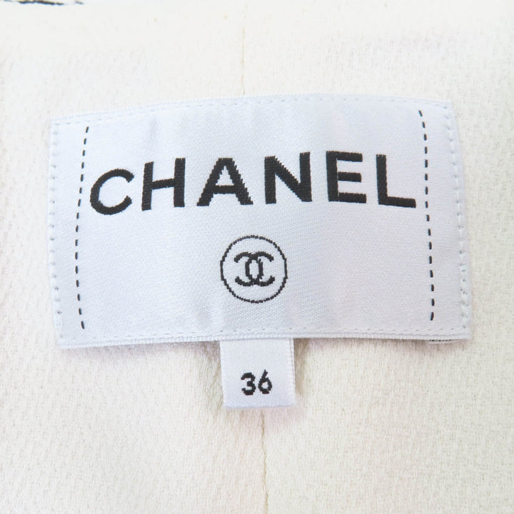 極美品☆CHANEL シャネル 22C P71865V63363 シルク100％ ラインストーン ココマークボタン ノーカラージャケット ブラック 36 正規品