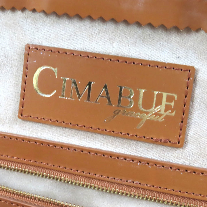 極美品△CIMABUE チマブエ アレキサンダー ダレスバッグ ブライドルレザー ビジネスバッグ キャメル ゴールド金具 保存袋付き メンズ