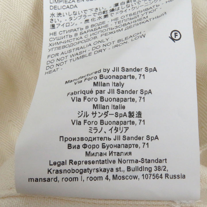極美品□JIL SANDER+ ジルサンダープラス 20SS JPUS600305 ヘリンボーン オープンカラー 半袖シャツ アイボリー 44 イタリア製 正規品