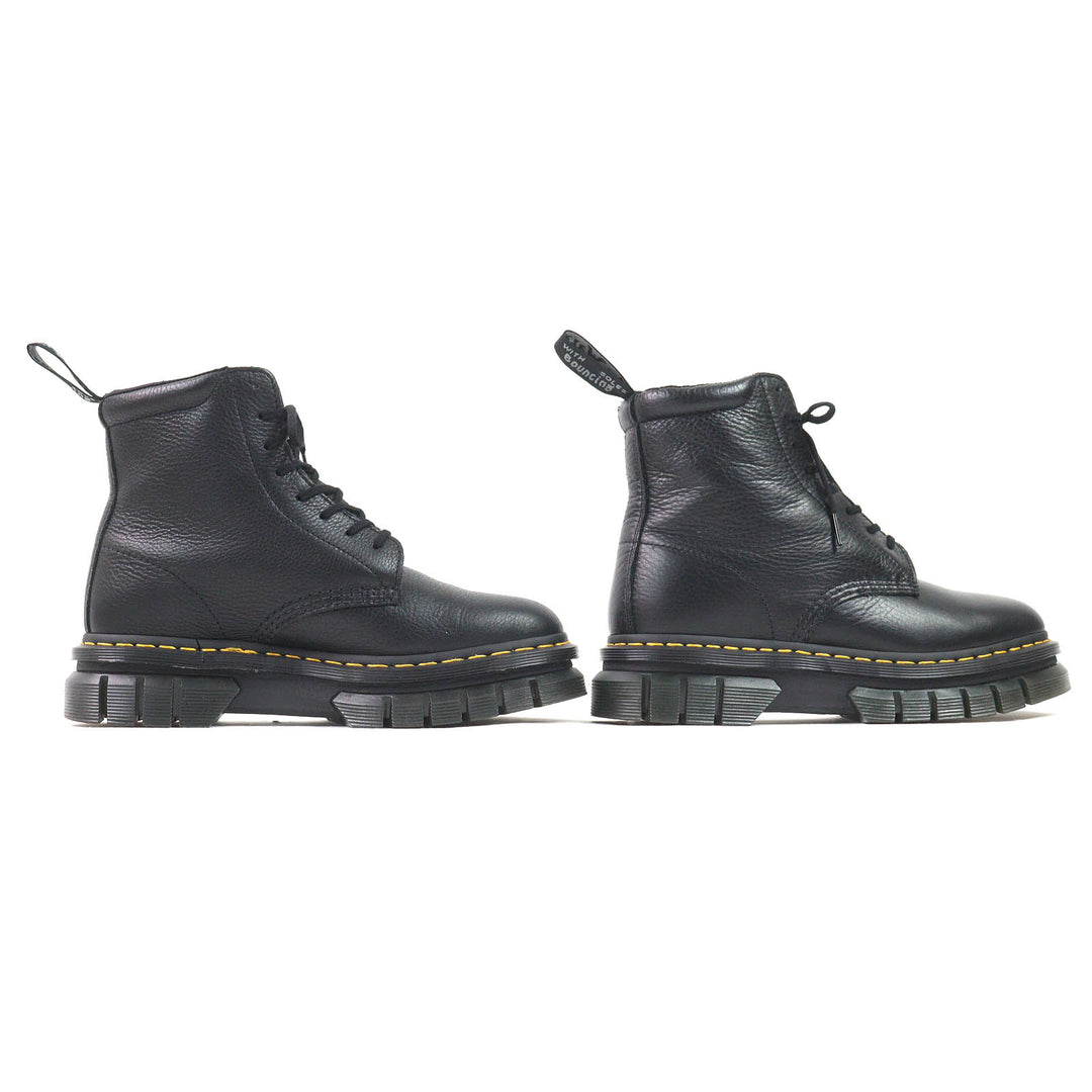 極美品△Dr.Martens ドクターマーチン RIKARD POLISHED SMOOTH 8I リカード 8ホール レースアップ レザー ショートブーツ ブラック UK6