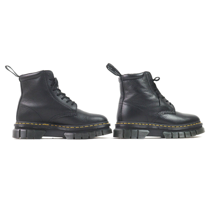 極美品△Dr.Martens ドクターマーチン RIKARD POLISHED SMOOTH 8I リカード 8ホール レースアップ レザー ショートブーツ ブラック UK6