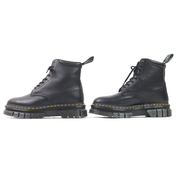 極美品△Dr.Martens ドクターマーチン RIKARD POLISHED SMOOTH 8I リカード 8ホール レースアップ レザー ショートブーツ ブラック UK6