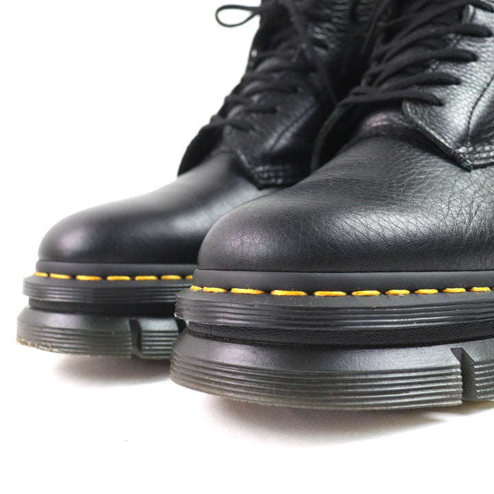 極美品△Dr.Martens ドクターマーチン RIKARD POLISHED SMOOTH 8I リカード 8ホール レースアップ レザー ショートブーツ ブラック UK6