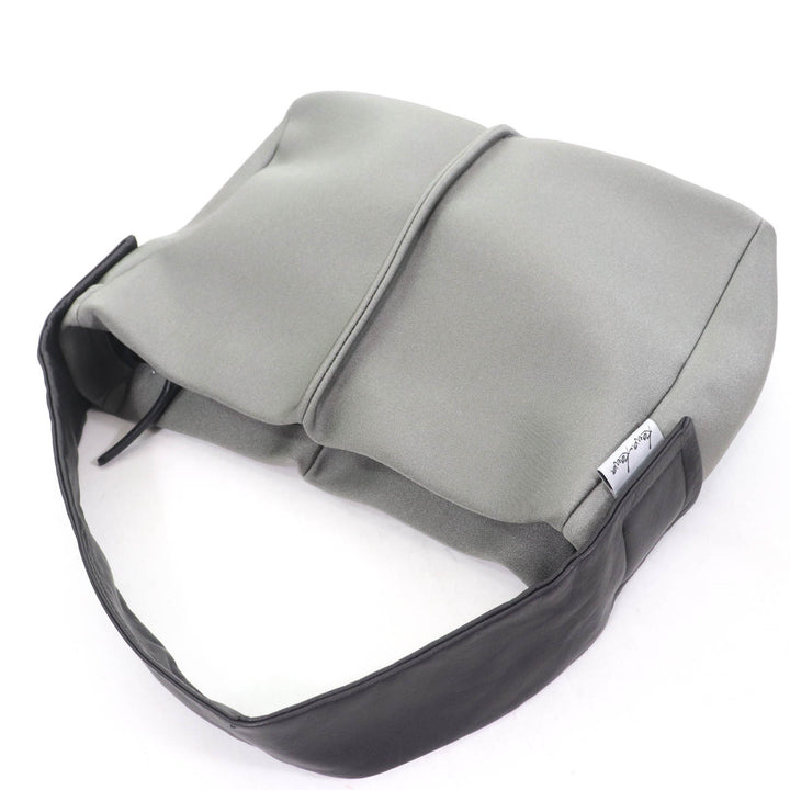 極美品☆kawa-kawa カワカワ wetワンショルダーバッグ ear PAPILLONNER 1189限定 レザー使い ハンドバッグ グレー 日本製 レディース