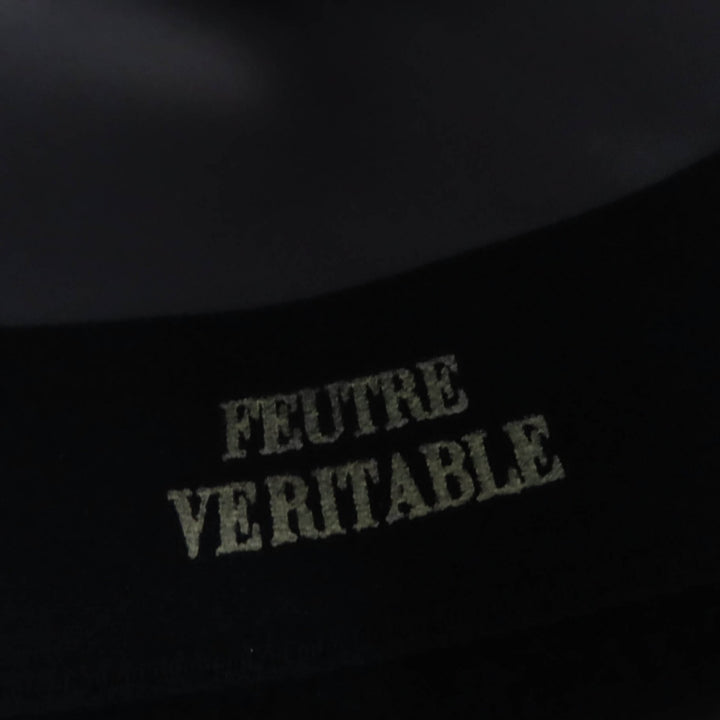 極美品☆ラルフローレンパープルレーベル FEDORA WITH SIBGLE FEATHER PHILIP TREACY ウール100％ ハット ブラック F イギリス製 正規品
