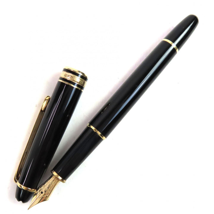 良品△MONTBLANC モンブラン マイスターシュテュック クラシック ペン先14K EFニブ ホワイトスター 万年筆 ブラック ゴールド ドイツ製