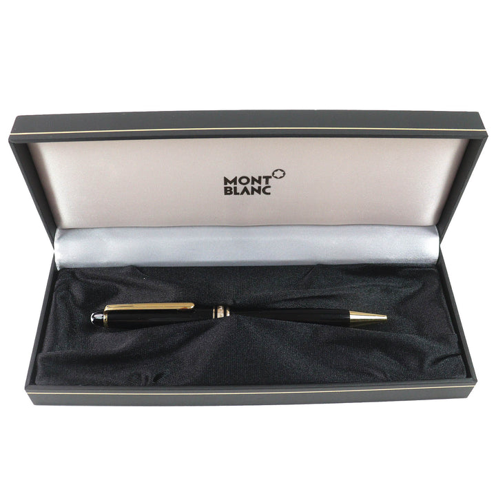 良品△MONTBLANC モンブラン マイスターシュテュック クラシック PIX ホワイトスター ツイスト ボールペン ブラック ゴールド 筆記確認済