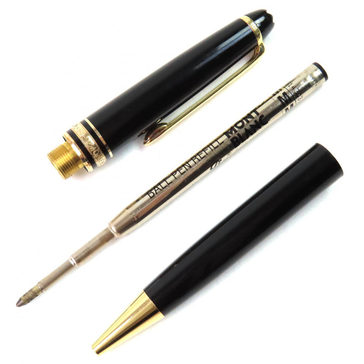 良品△MONTBLANC モンブラン マイスターシュテュック クラシック PIX ホワイトスター ツイスト ボールペン ブラック ゴールド 筆記確認済