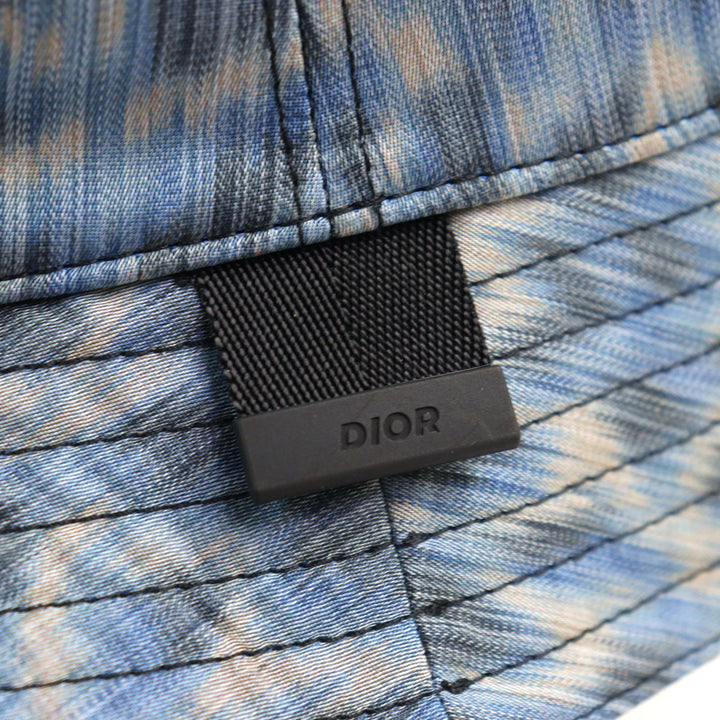 未使用品○DIOR Parley ディオールオム パーレイ 293C906D5547 ロゴタグ アドリア海プリント バケットハット 正規品 メンズ 定価90000円