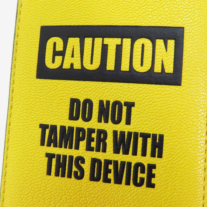 未使用品◎ANYA HINDMARCH アニヤ ハインドマーチ Caution Magnetic Caution・AHロゴ マグネット レザーカードケース イエロー 定25300円