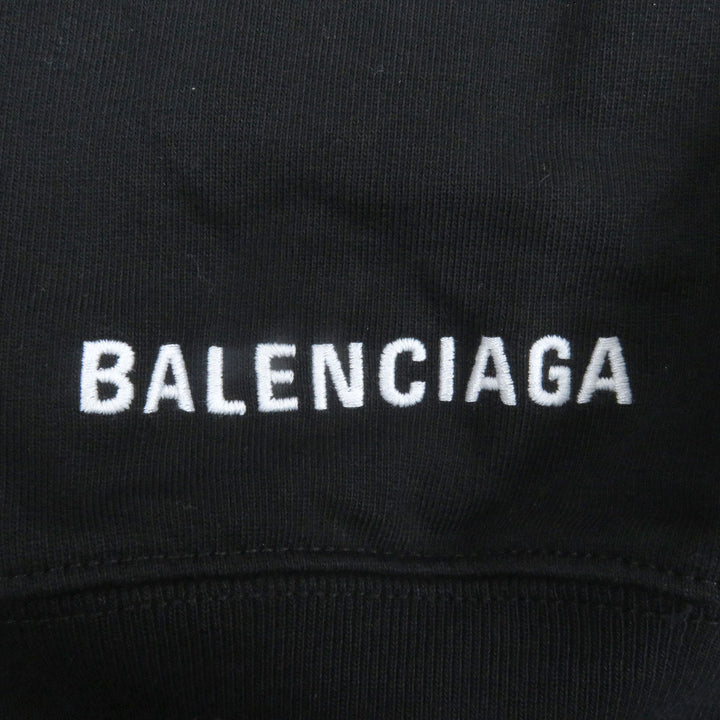 極美品□BALENCIAGA バレンシアガ 22AW 697869 バックロゴエンブロイダリー トレーナー スウェットシャツ ブラック XXS 正規品 メンズ