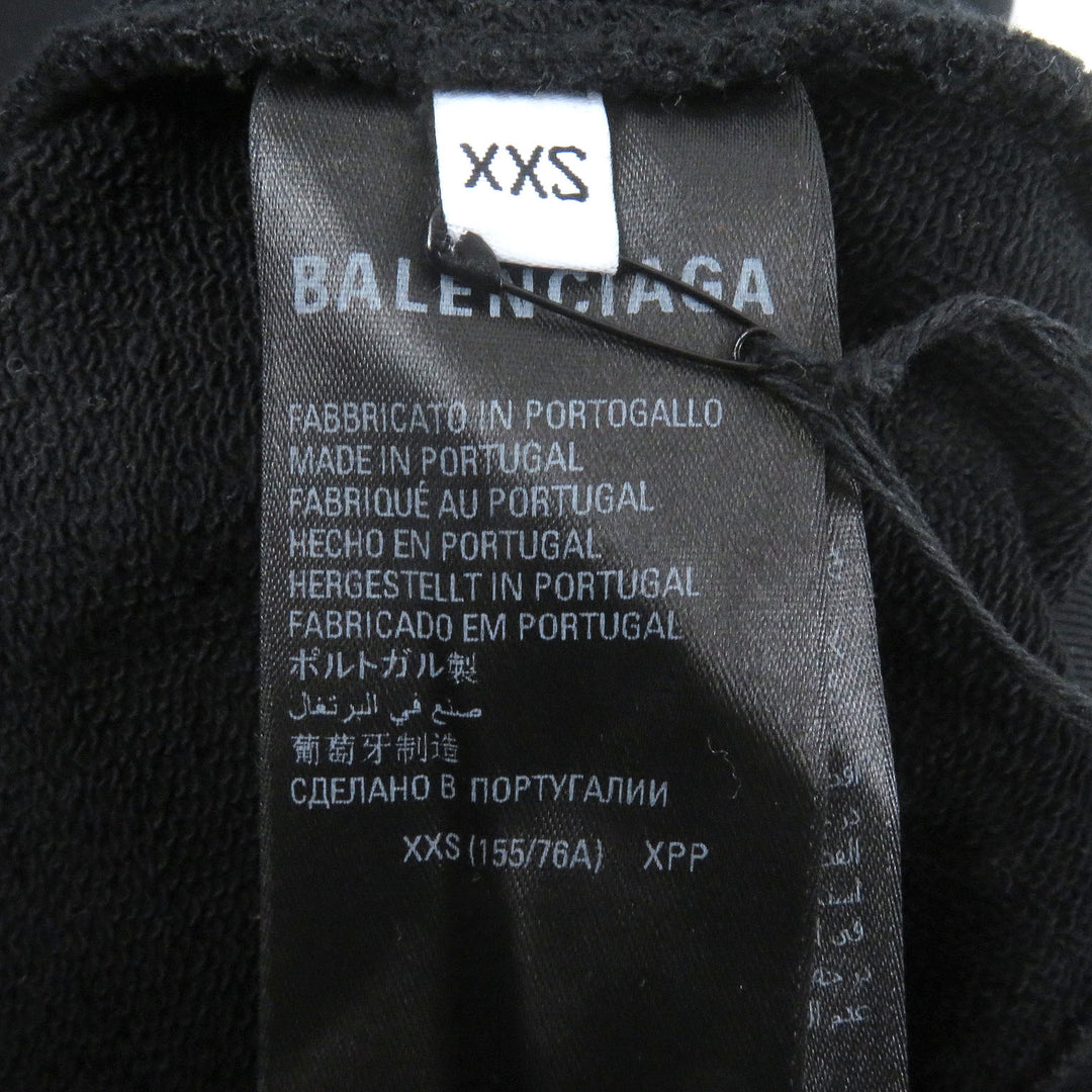 極美品□BALENCIAGA バレンシアガ 22AW 697869 バックロゴエンブロイダリー トレーナー スウェットシャツ ブラック XXS 正規品 メンズ