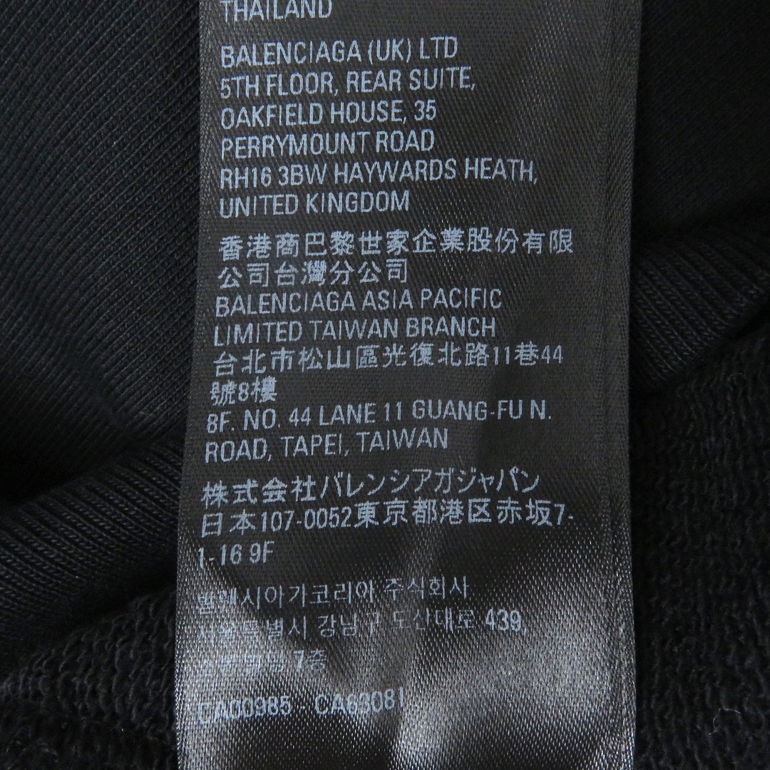極美品□BALENCIAGA バレンシアガ 22AW 697869 バックロゴエンブロイダリー トレーナー スウェットシャツ ブラック XXS 正規品 メンズ