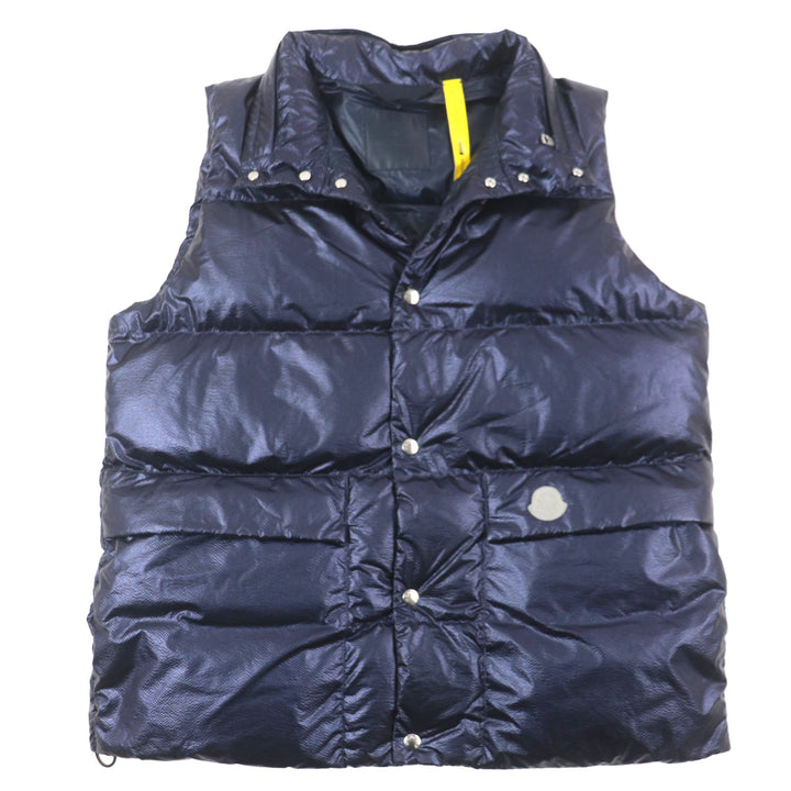 極美品▼MONCLER GENIUS 2 モンクレール ジーニアス 2 2021年製 IDIR フード入り ロゴワッペン付き ジレ ダウンベスト 2 正規品 メンズ