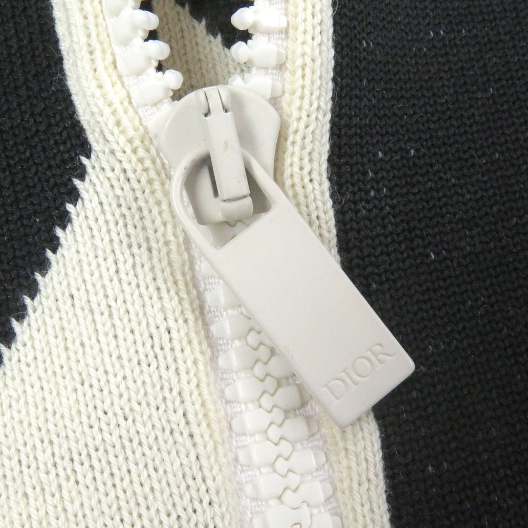 極美品□DIOR ディオール オム 313M649AT476 ウール ハイカラー CDダイヤモンド 長袖ニット アイボリー XXL イタリア製 正規品 メンズ