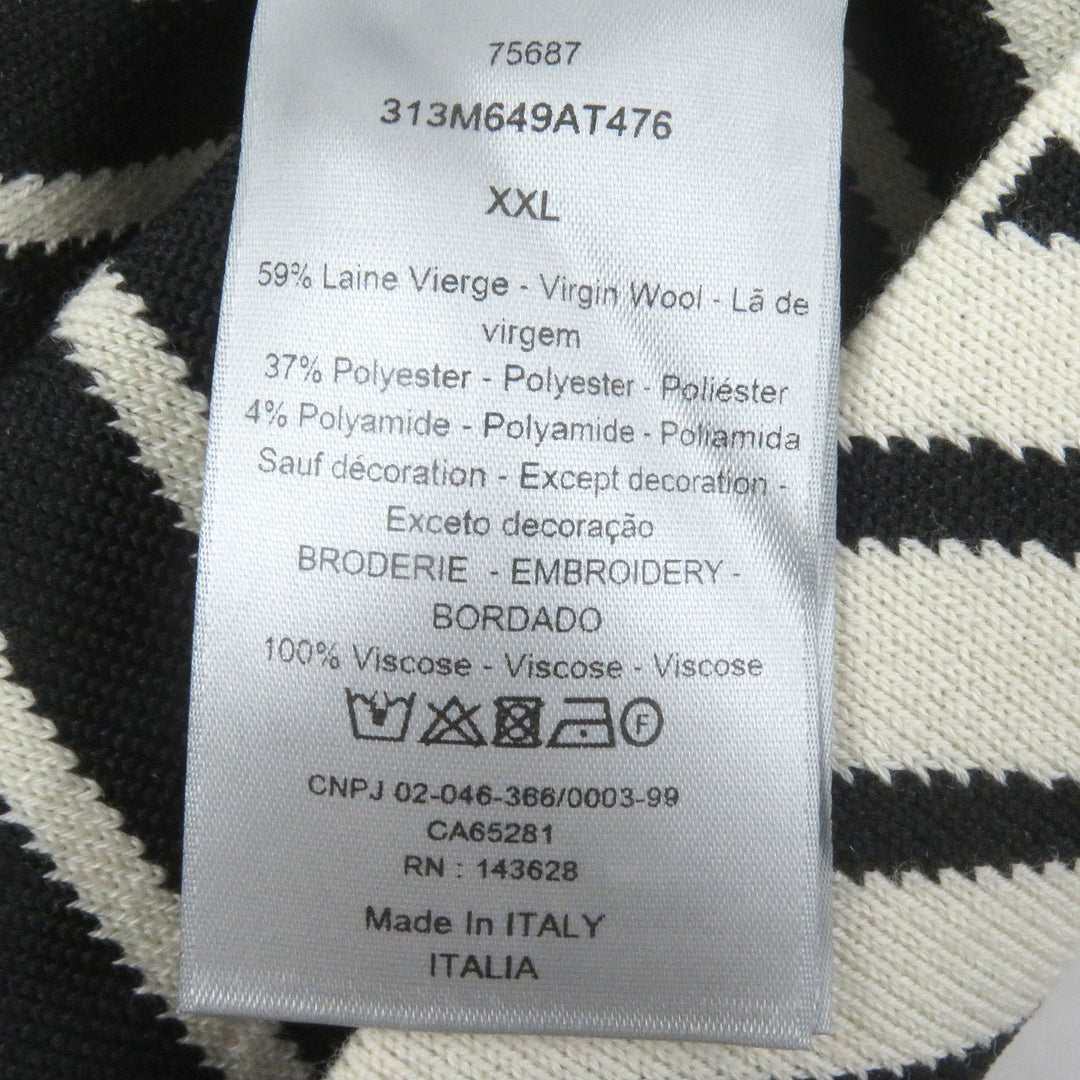 極美品□DIOR ディオール オム 313M649AT476 ウール ハイカラー CDダイヤモンド 長袖ニット アイボリー XXL イタリア製 正規品 メンズ