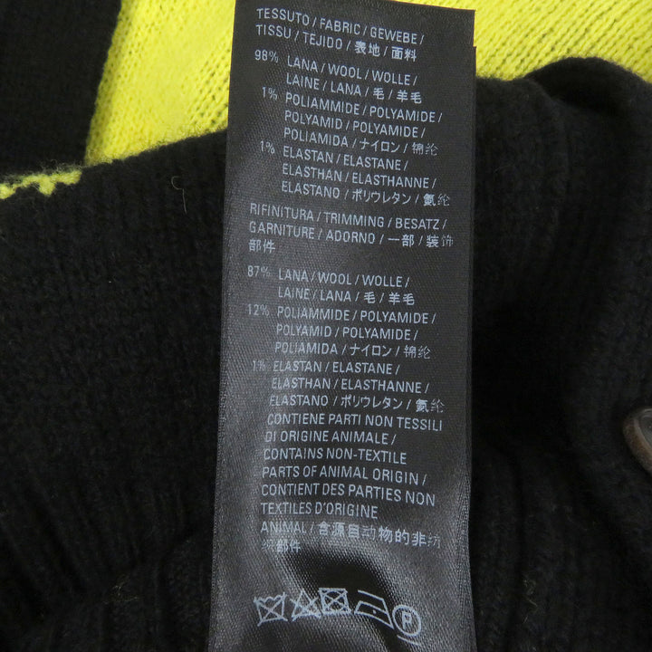 極美品□BALENCIAGA バレンシアガ 555280 ウール ジャガードロゴ オーバーサイズ ニットカーディガン ブラック S イタリア製 正規品