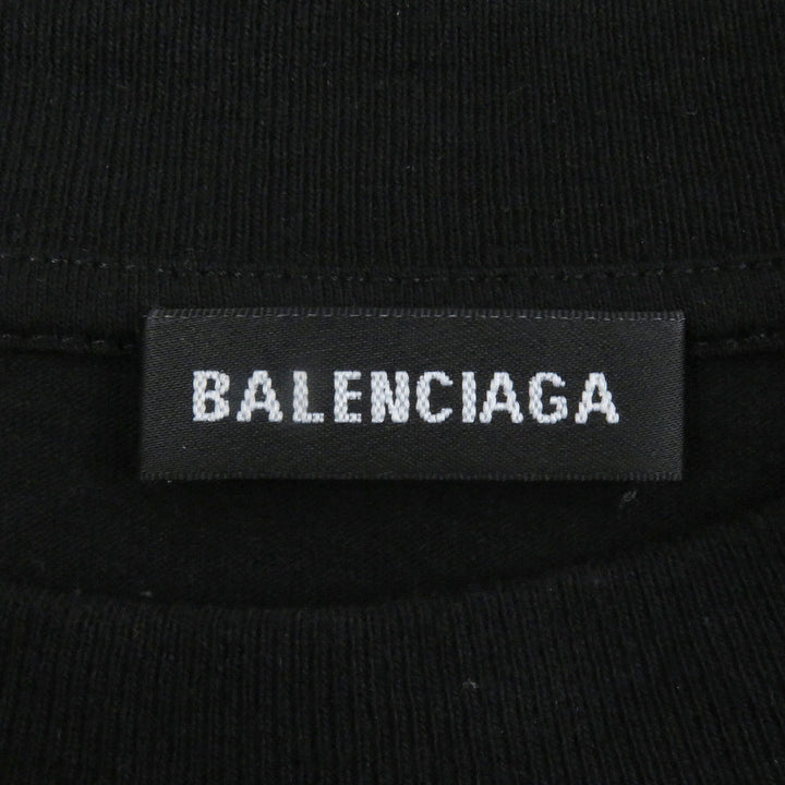 美品□BALENCIAGA バレンシアガ 541874 コットン100％ World Food Programme オーバーサイズ 半袖Ｔシャツ ブラック S 正規品 メンズ