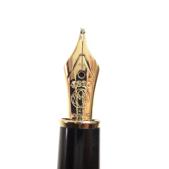 美品▼MONTBLANC モンブラン マイスターシュテュック クラシック ペン先14K Bニブ ホワイトスター 万年筆 ブラック ゴールド ドイツ製
